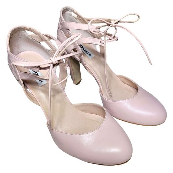 Dune London Cannes RARE Blush Pink Cut-out Lace-Up Heels - Picture 3 of 7